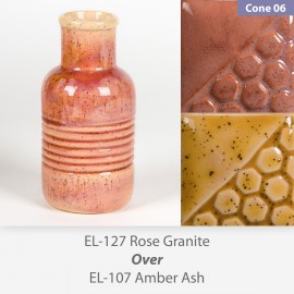 Rose Granite EL127 over Amber Ash EL107 Glaze Combination